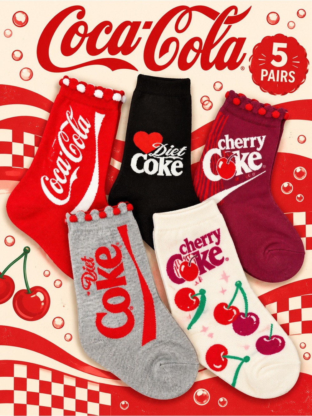 NWT Coca Cola Women’s No-Show Socks - 5 pairs